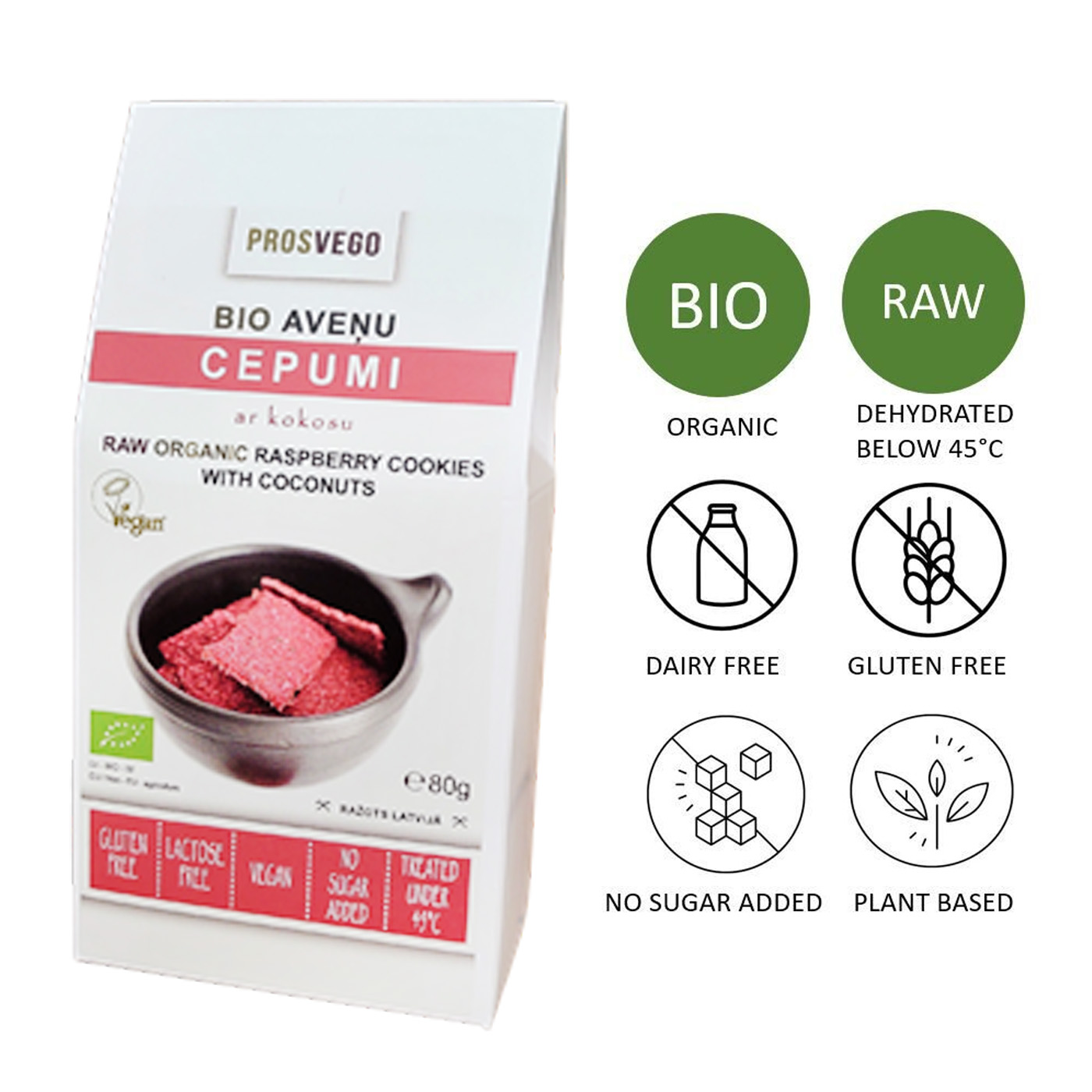 Bio aveņu cepumi ar kokosu, 80g