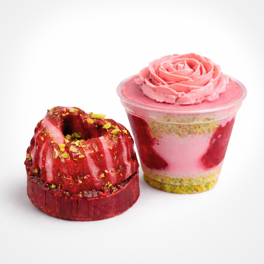 Aveņu tartalete un zemeņu roze, komplekts